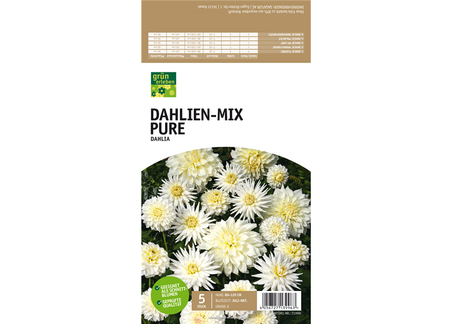 DahlienMix Pure, Grün erleben, Dahlia Gärtnerei Hamp